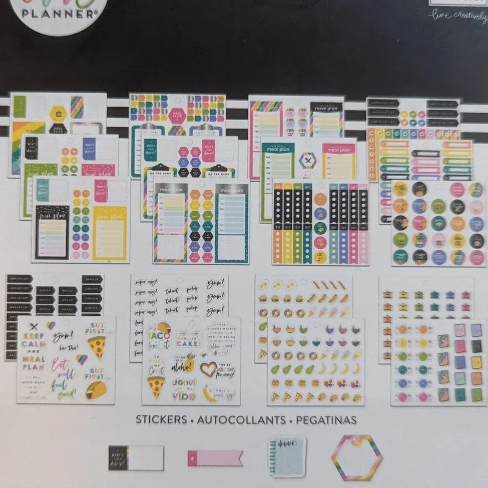 NWT 574 Happy Planner 'Meal Planning' Multi Pack Stickers Sticky Notes Food HTF